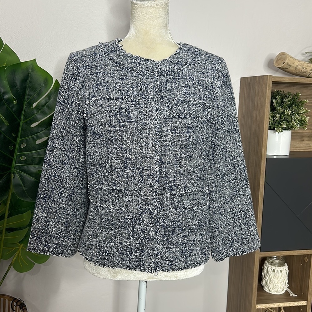 nwt // Michael Michael kors frayed trim jacket
